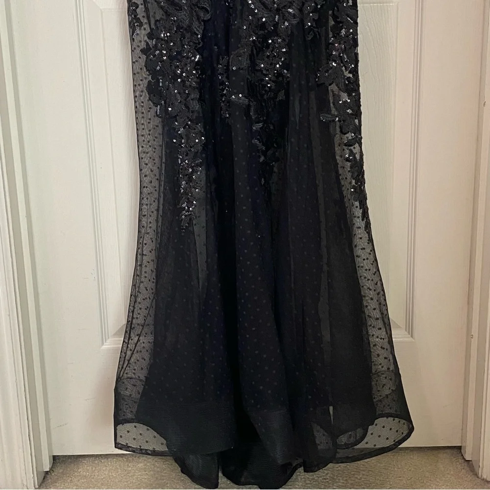 Windsor Livia Sequin Mesh Mermaid Dress Black Junior Size 5/6 - Picture 9 of 15